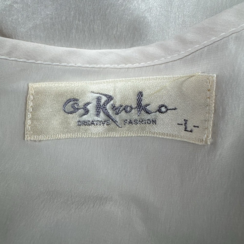 Vtg Silk Midi Dress L Cottage Prairie Romantic Regency Coquette Angel Edwardian - Picture 8 of 11